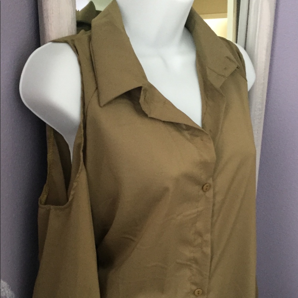 Cold Shoulder Olive Top